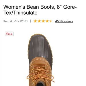 L.L. Bean Women Bean Boots, 8" Gore-Tex/Thinsulate